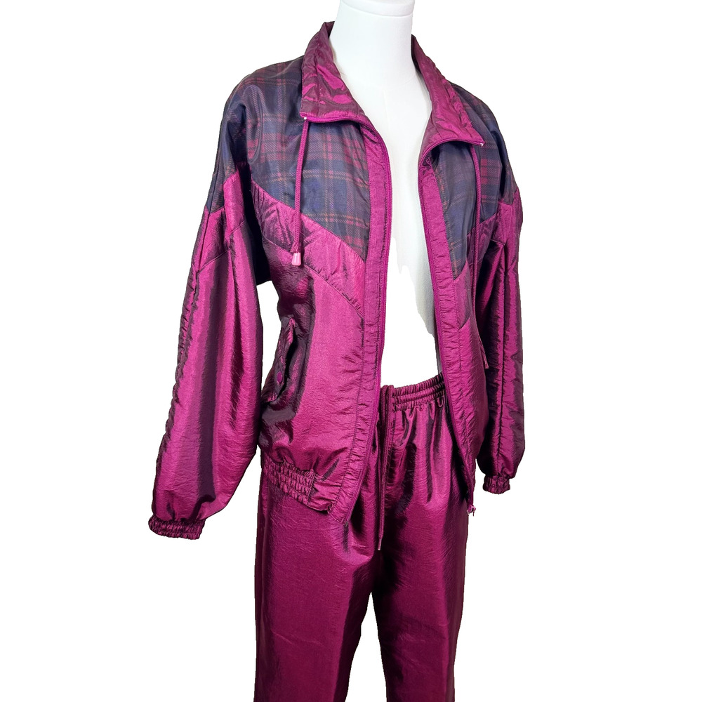 Vintage 90s Sunterra Tracksuit Womens PL | Plaid Jacket Pants Set NWOT condition - Picture 10 of 14